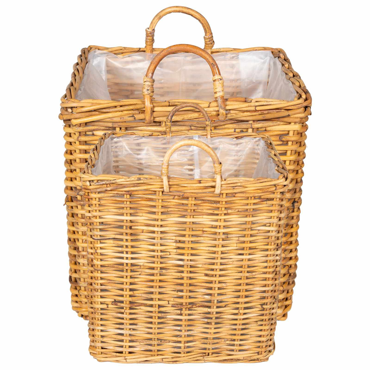 Planter Basket GENDT 2 pcs Natural Kubu Rattan Brown