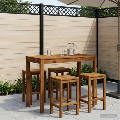 Garden Bar Table Solid Acacia Wood Natural 108.5 cm 55 cm