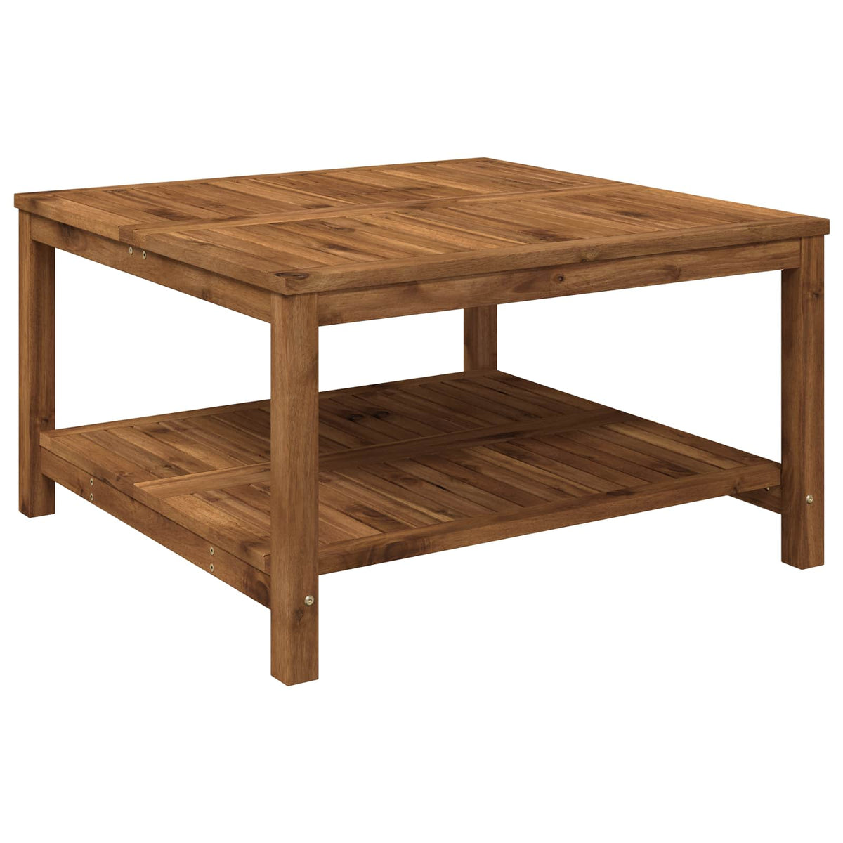 vidaXL Coffee Table Natural 80.5 x 80 x 45 cm Solid Acacia Wood 2