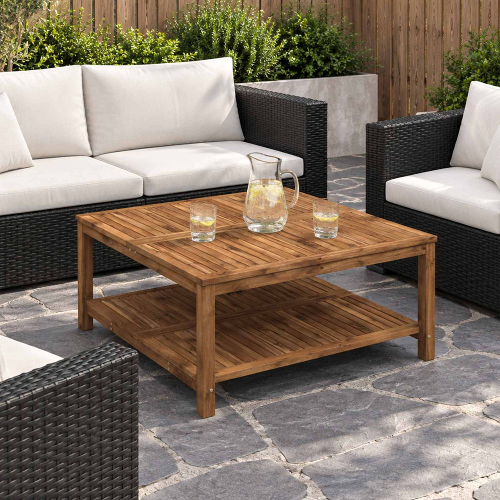 vidaXL Coffee Table Natural 100.5 x 98 x 45 cm Solid Acacia Wood