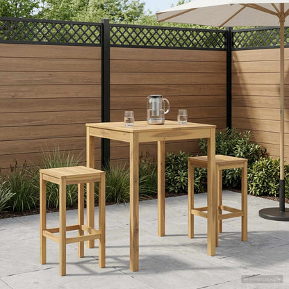 Garden Bar Table Solid Acacia Wood Whitewash 80 cm 80.5 cm