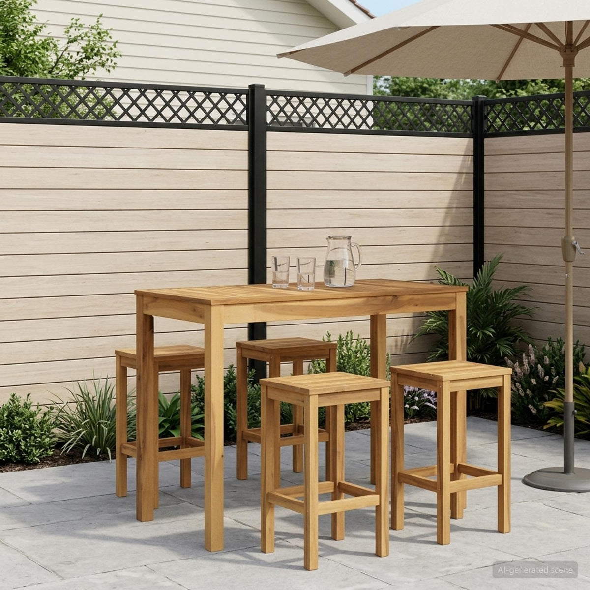 Garden Bar Table Solid Acacia Wood Whitewash 108.5 cm 55 cm
