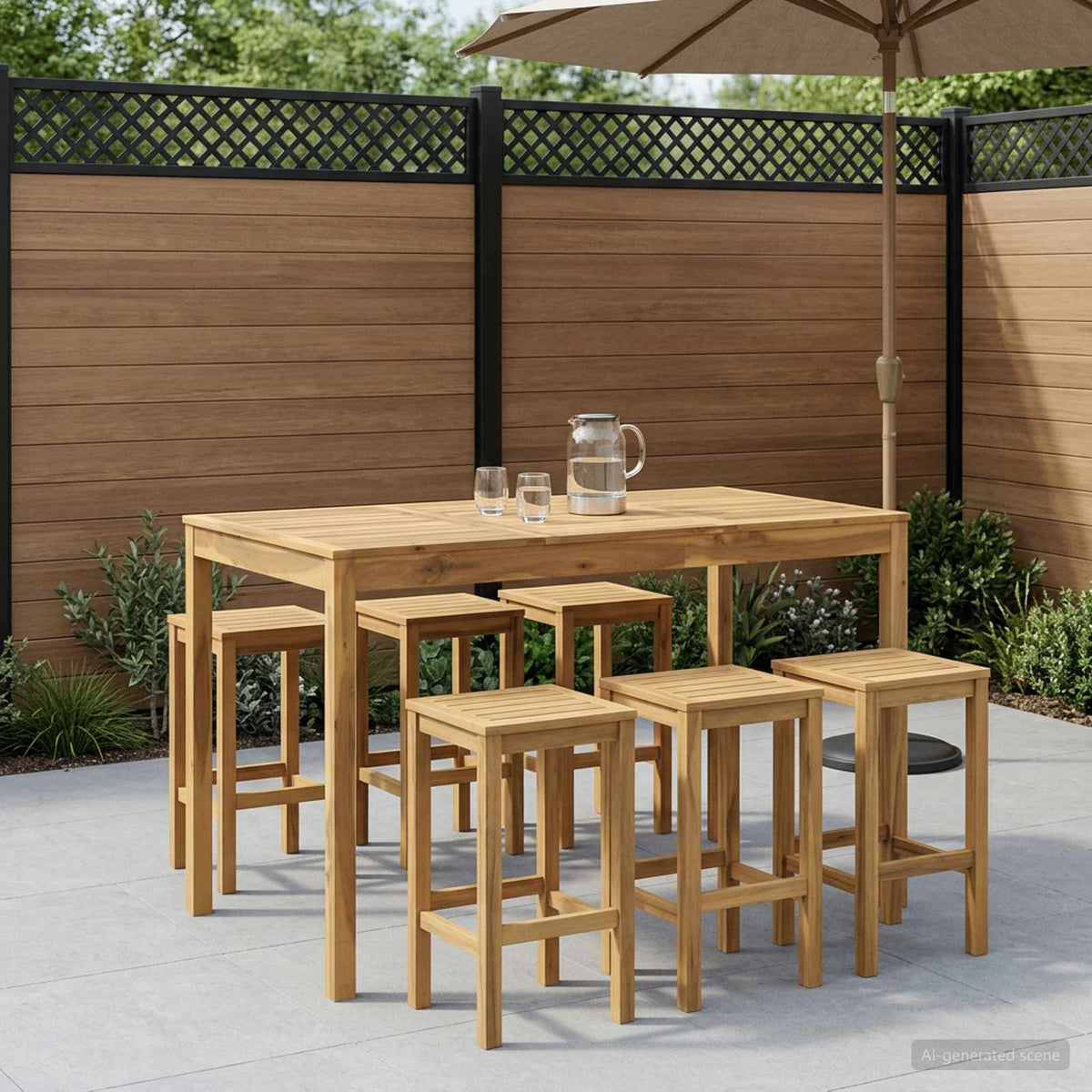 Garden Bar Table Solid Acacia Wood Whitewash 147 cm 88.5 cm