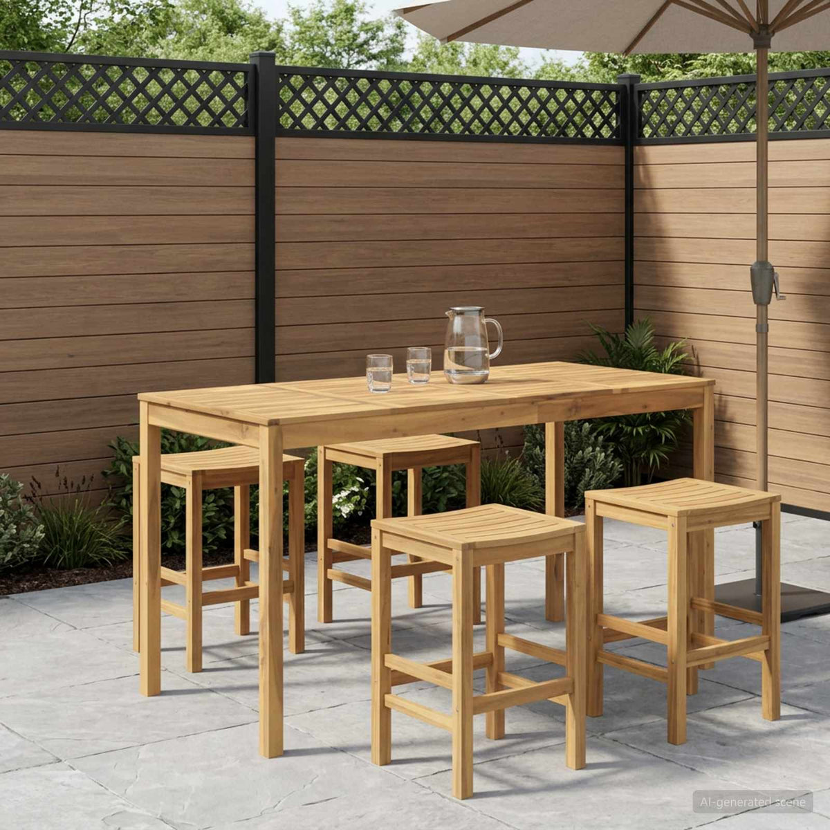Garden Bar Table Solid Acacia Wood Whitewash 196 cm 80.5 cm