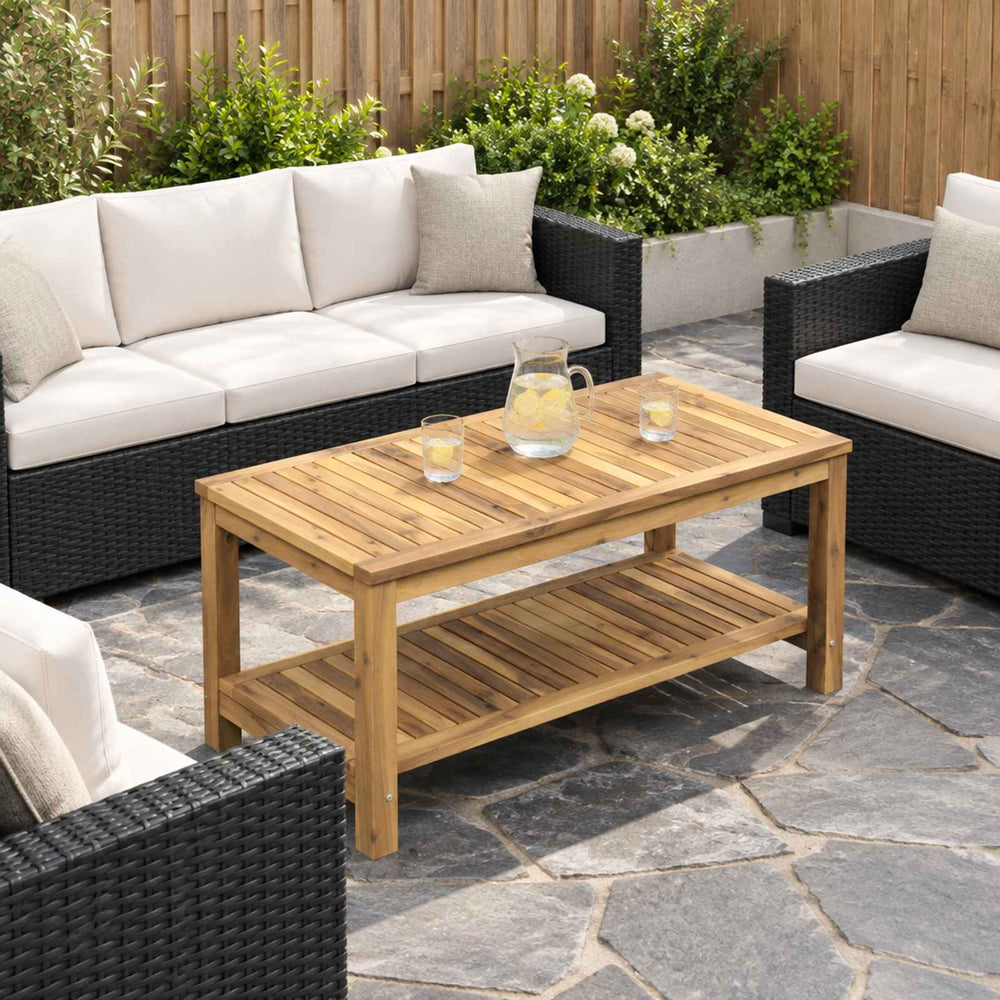 vidaXL Coffee Table Whitewash 100.5 x 49 x 45 cm Solid Acacia Wood