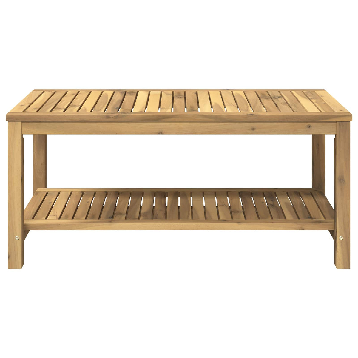 vidaXL Coffee Table Whitewash 100.5 x 49 x 45 cm Solid Acacia Wood 3