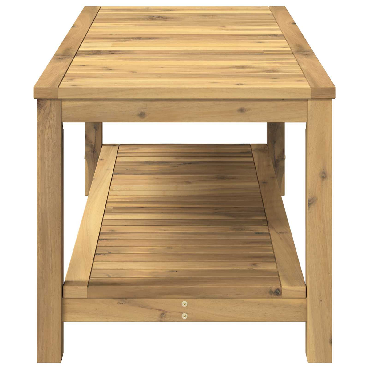 vidaXL Coffee Table Whitewash 100.5 x 49 x 45 cm Solid Acacia Wood 4