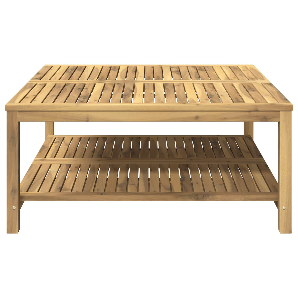 vidaXL Coffee Table Whitewash 100.5 x 98 x 45 cm Solid Acacia Wood 3
