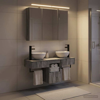 vidaXL Bathroom Cabinet Set 4 pcs Grey Sonoma Engineered Wood 4