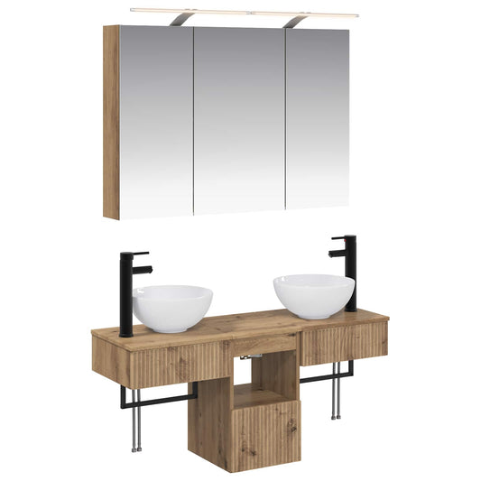vidaXL Bathroom Cabinet Set 4 pcs Artisan Oak Engineered Wood 2