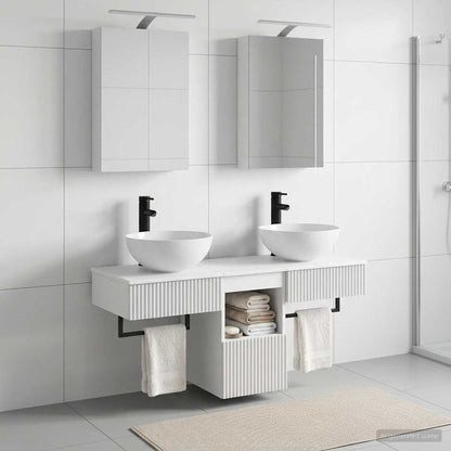 vidaXL Bathroom Cabinet Set 5 pcs White Engineered Wood 1