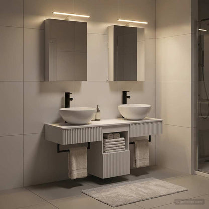 vidaXL Bathroom Cabinet Set 5 pcs White Engineered Wood 4