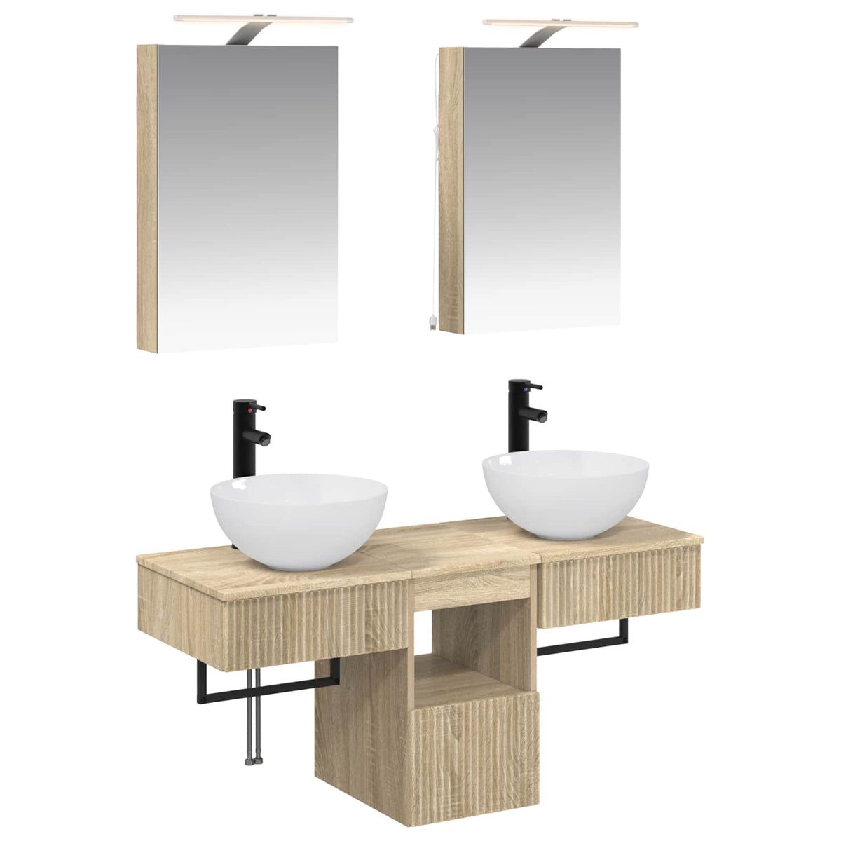 Bathroom Cabinet Set 5 pcs 40 x 10.5 x 60.5 cm Sonoma oak