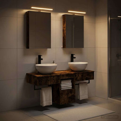 vidaXL Bathroom Cabinet Set 5 pcs Smoked Oak Engineered Wood 4