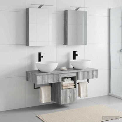 Bathroom Cabinet Set 5 pcs 40 x 10.5 x 60.5 cm Grey Sonoma