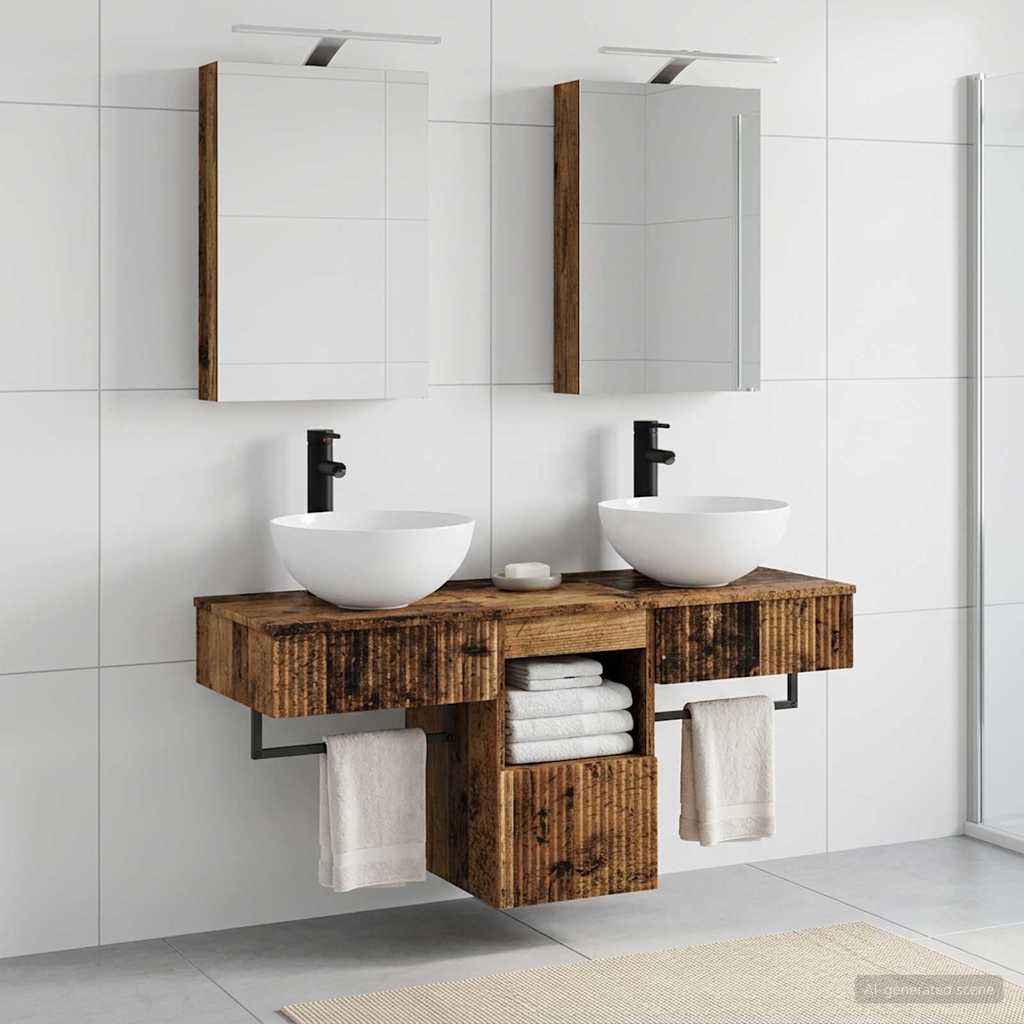 vidaXL Bathroom Cabinet Set 5 pcs Old Wood Engineered Wood 1