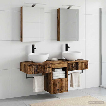 vidaXL Bathroom Cabinet Set 5 pcs Old Wood Engineered Wood 1