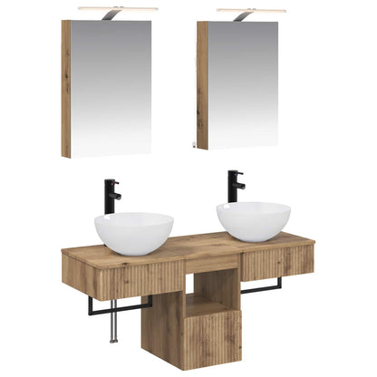 vidaXL Bathroom Cabinet Set 5 pcs Artisan Oak Engineered Wood 2