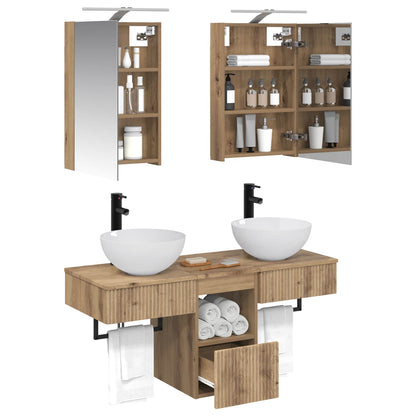 vidaXL Bathroom Cabinet Set 5 pcs Artisan Oak Engineered Wood 3