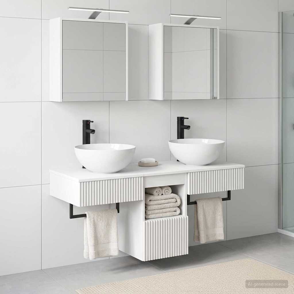 vidaXL Bathroom Cabinet Set 5 pcs White Engineered Wood 1