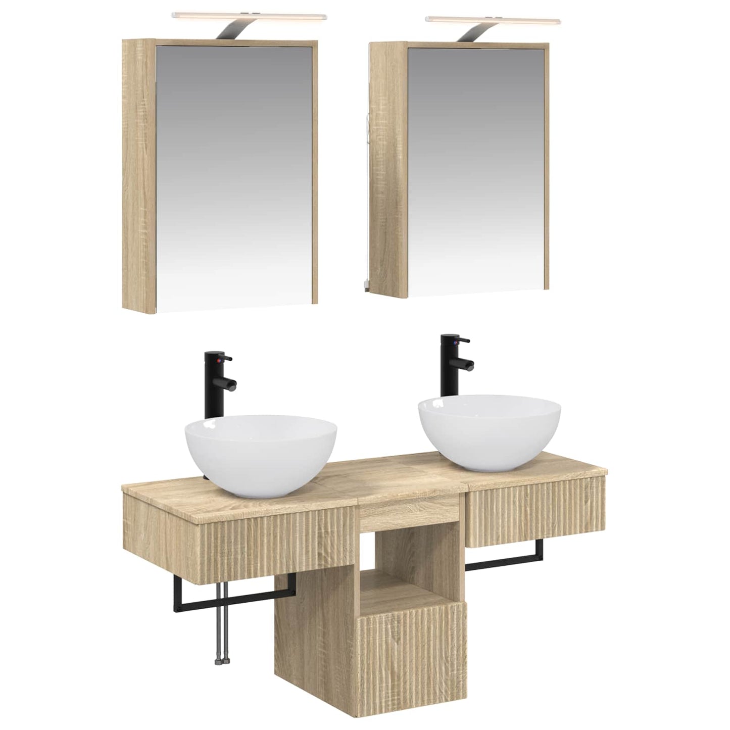 vidaXL Bathroom Cabinet Set 5 pcs Sonoma Oak Engineered Wood 2