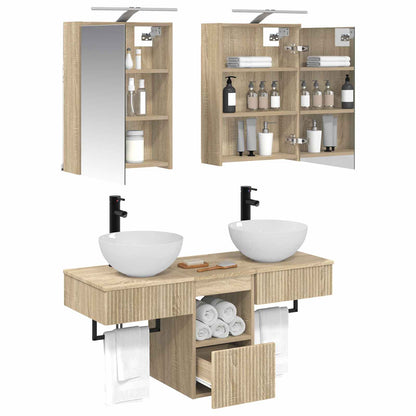 vidaXL Bathroom Cabinet Set 5 pcs Sonoma Oak Engineered Wood 3