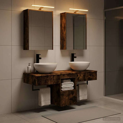 vidaXL Bathroom Cabinet Set 5 pcs Smoked Oak Engineered Wood 4
