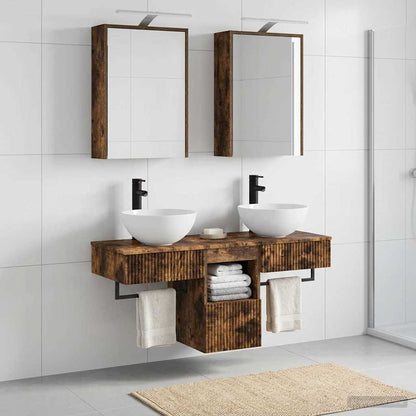 vidaXL Bathroom Cabinet Set 5 pcs Smoked Oak Engineered Wood 1