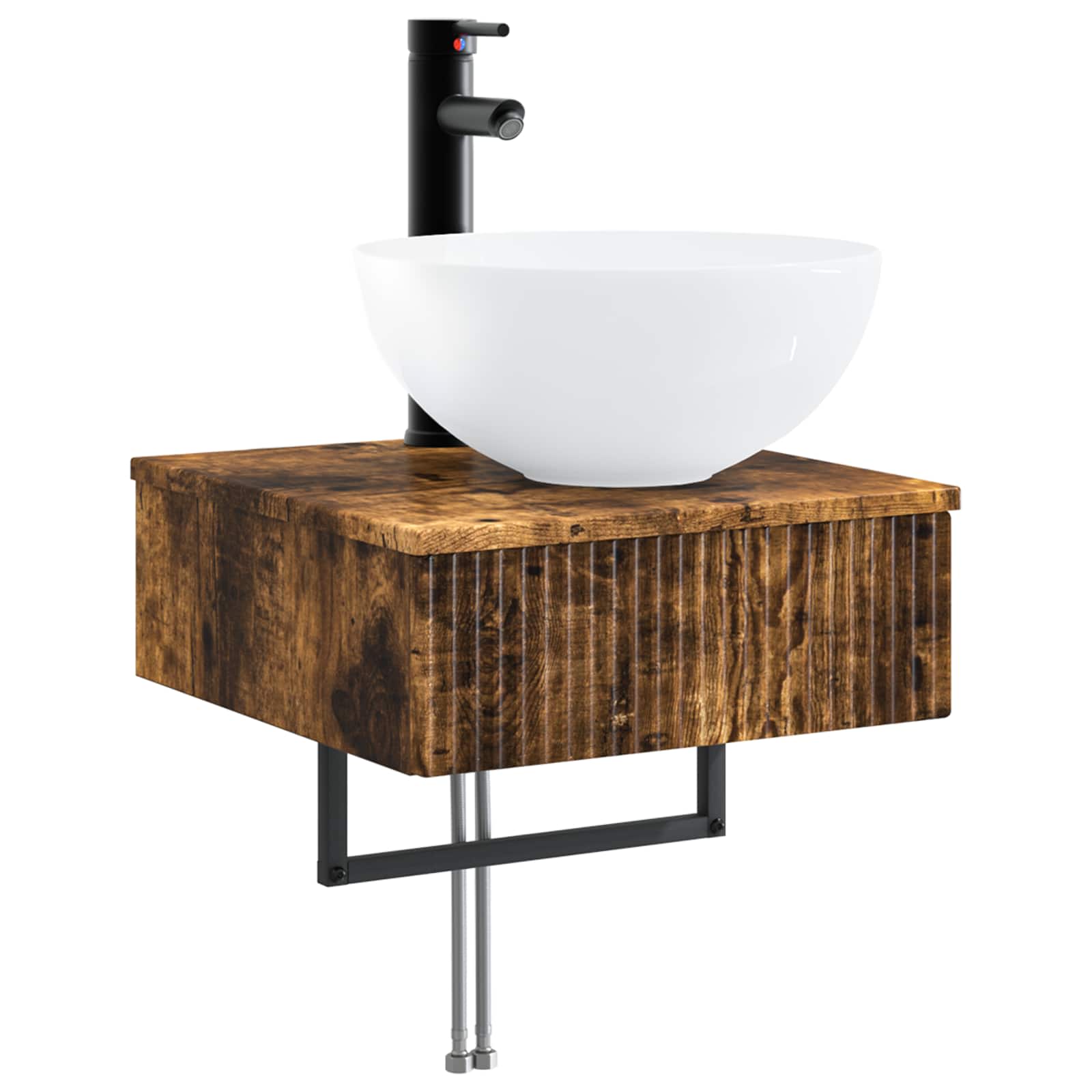 vidaXL Bathroom Cabinet Set 5 pcs Smoked Oak Engineered Wood 5