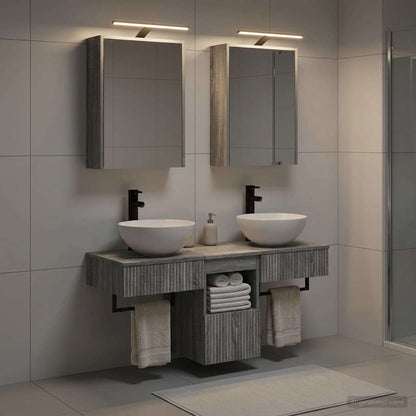 vidaXL Bathroom Cabinet Set 5 pcs Grey Sonoma Engineered Wood 4