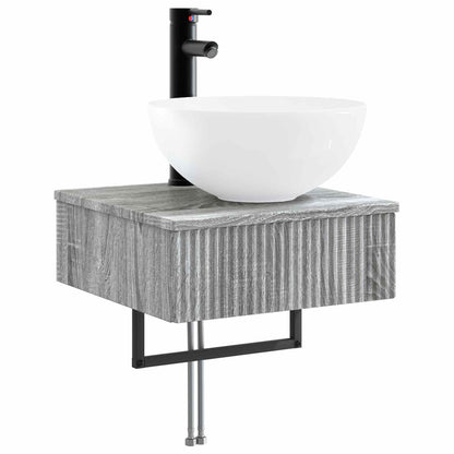 vidaXL Bathroom Cabinet Set 5 pcs Grey Sonoma Engineered Wood 5