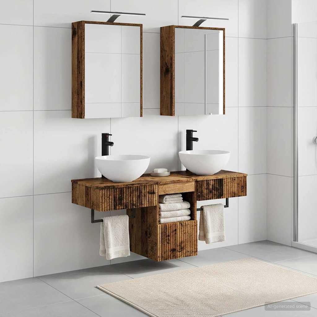 vidaXL Bathroom Cabinet Set 5 pcs Old Wood Engineered Wood 1