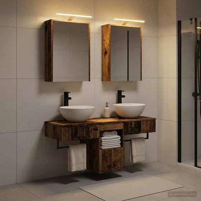 vidaXL Bathroom Cabinet Set 5 pcs Old Wood Engineered Wood 4
