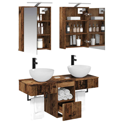 vidaXL Bathroom Cabinet Set 5 pcs Old Wood Engineered Wood 3