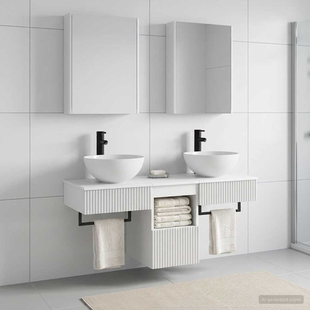 Bathroom Cabinet Set 5 pcs 43 x 11.5 x 60.5 cm White