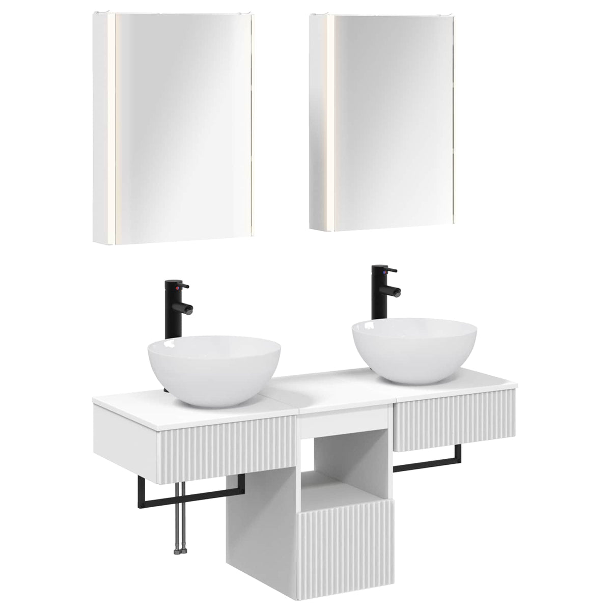 Bathroom Cabinet Set 5 pcs 43 x 11.5 x 60.5 cm White