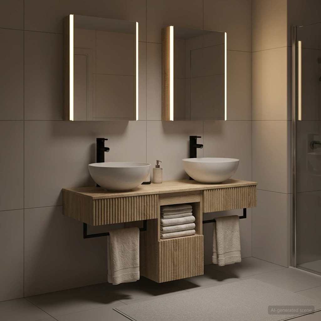 vidaXL Bathroom Cabinet Set 5 pcs Sonoma Oak Engineered Wood 4