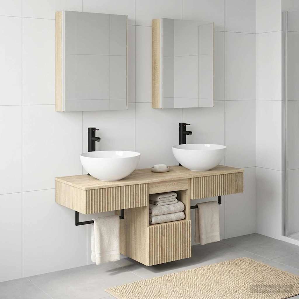 vidaXL Bathroom Cabinet Set 5 pcs Sonoma Oak Engineered Wood 1