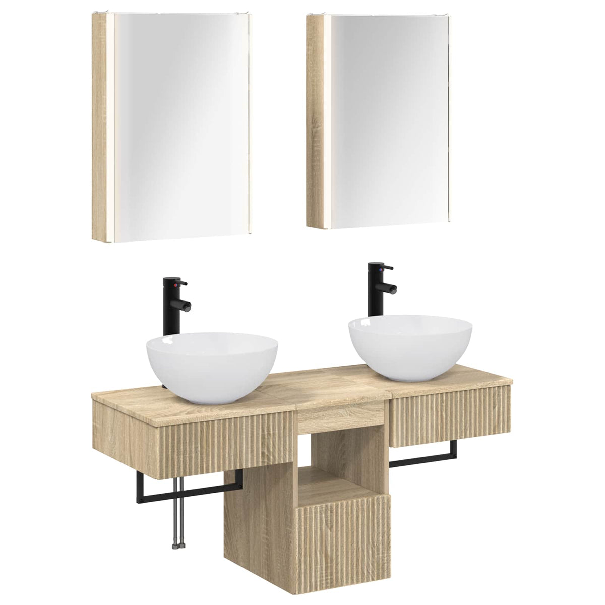 vidaXL Bathroom Cabinet Set 5 pcs Sonoma Oak Engineered Wood 2