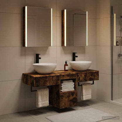 vidaXL Bathroom Cabinet Set 5 pcs Smoked Oak Engineered Wood 4