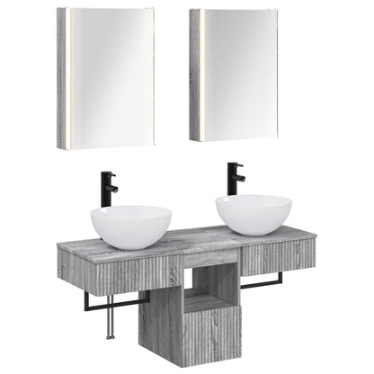 Bathroom Cabinet Set 5 pcs 43 x 11.5 x 60.5 cm Grey Sonoma