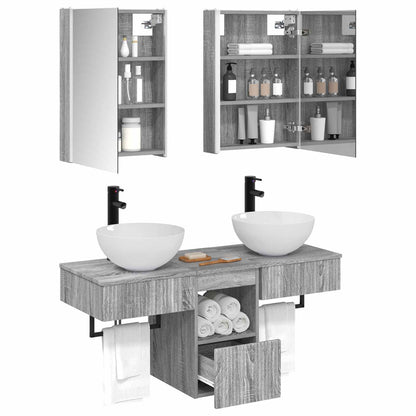 Bathroom Cabinet Set 5 pcs 43 x 11.5 x 60.5 cm Grey Sonoma