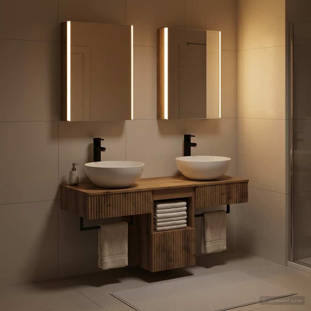 Bathroom Cabinet Set 5 pcs 43 x 11.5 x 60.5 cm Artisan oak