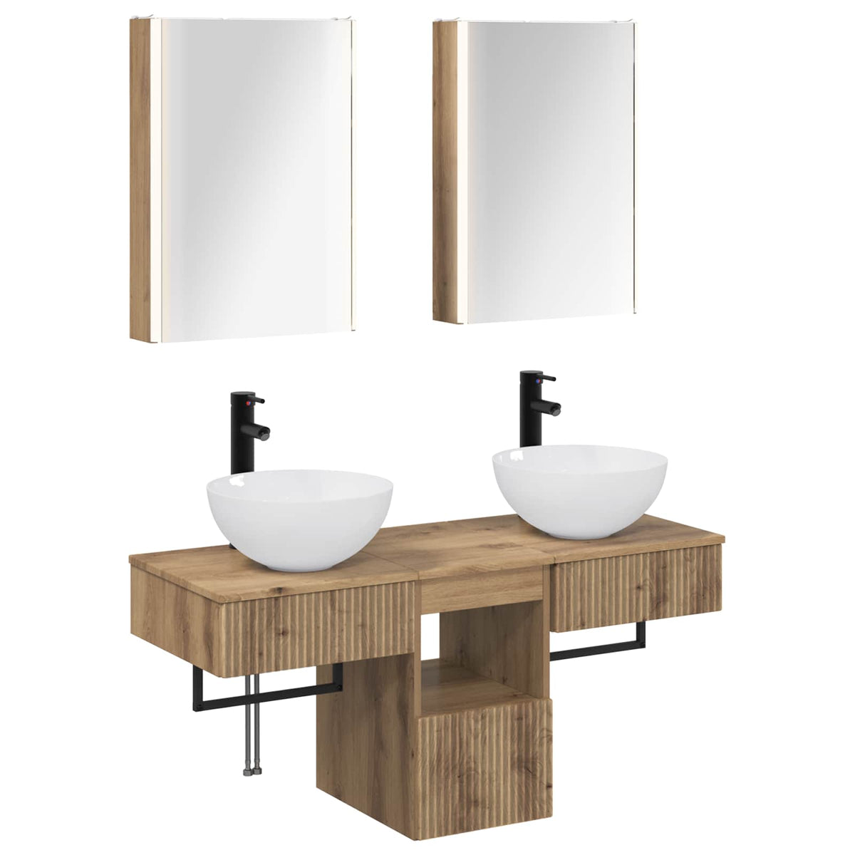 Bathroom Cabinet Set 5 pcs 43 x 11.5 x 60.5 cm Artisan oak