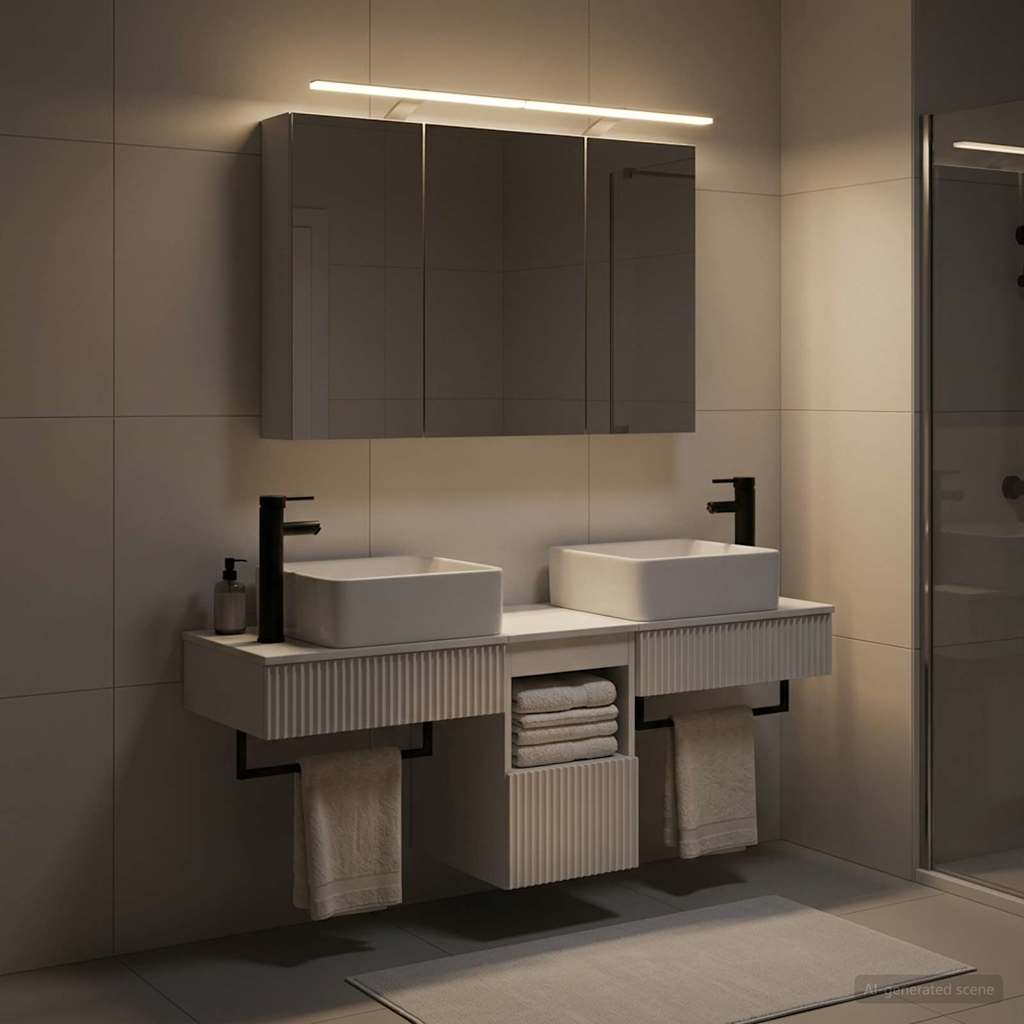 Bathroom Cabinet Set 4 pcs 100 x 14.5 x 70 cm White