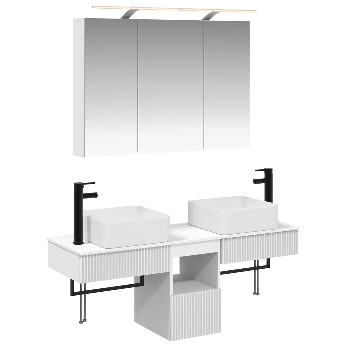 Bathroom Cabinet Set 4 pcs 100 x 14.5 x 70 cm White