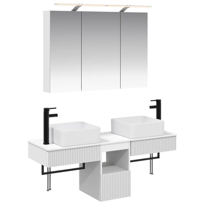 Bathroom Cabinet Set 4 pcs 100 x 14.5 x 70 cm White