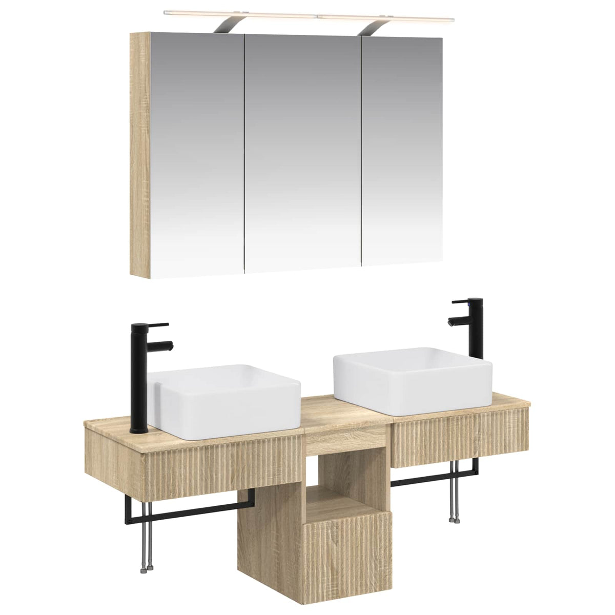 Bathroom Cabinet Set 4 pcs 100 x 14.5 x 70 cm Sonoma oak