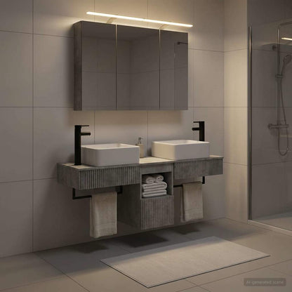vidaXL Bathroom Cabinet Set 4 pcs Concrete Grey Engineered Wood 4
