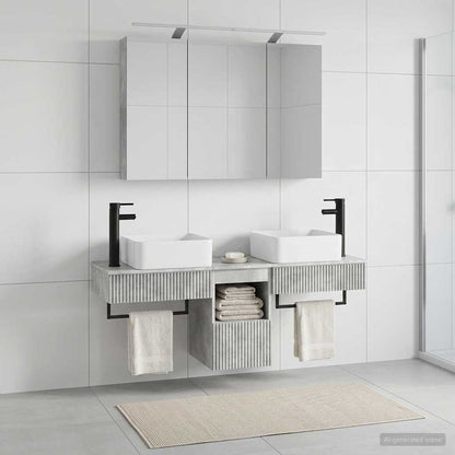 vidaXL Bathroom Cabinet Set 4 pcs Concrete Grey Engineered Wood 1